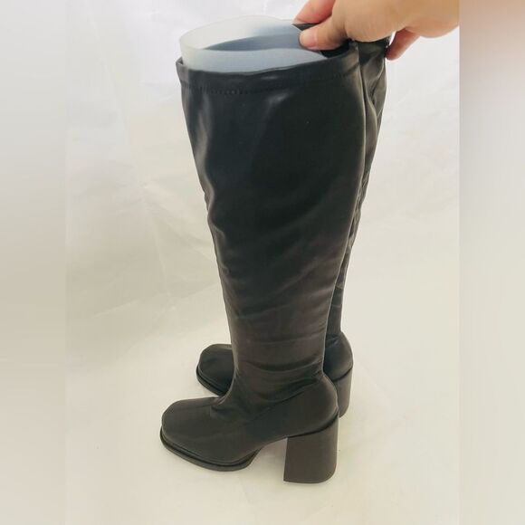 New STEVE MADDEN Y2K Object Tall Boot In Black Patent US 9 - Picture 4 of 7